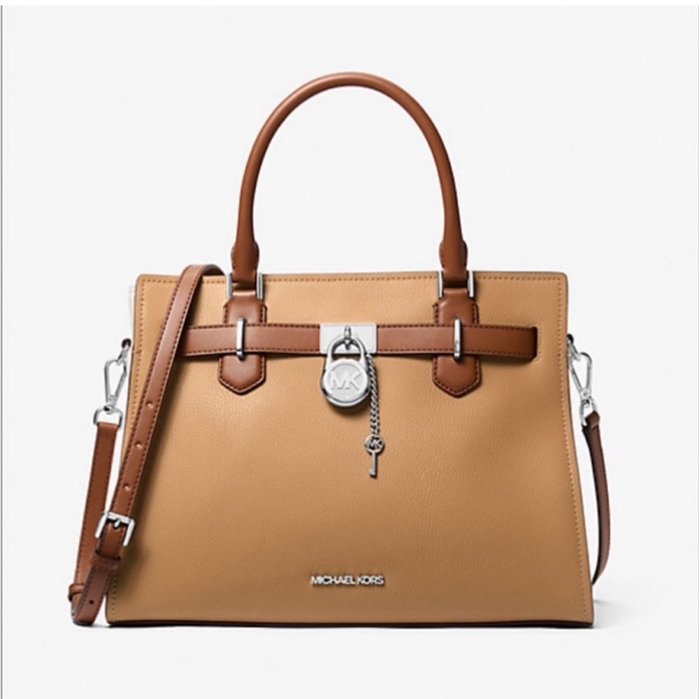 Michael Kors Hamilton Medium Color-Block Leather Satchel